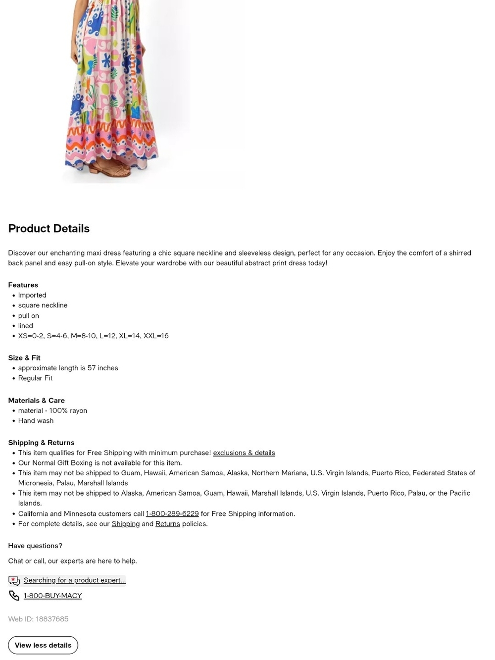 PETAL & PUP Greer Printed Maxi Dress Multicolor LIKE NEW